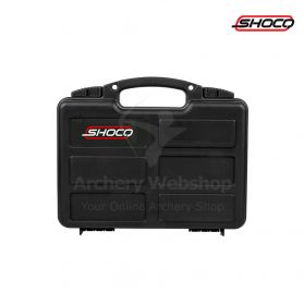 Shocq Hard Case with Foam Small, designed for pistols, revolvers, and magazines, featuring pre-cut foam, lockable hasps, and lightweight PP construction for portable and affordable protection.