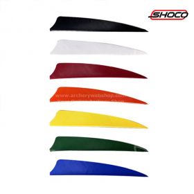 The Shocq Feather 3" Solid Colour provides reliable performance and control, suitable for various arrow shafts. Use Saunders or Bohning glue for the best fletching results.