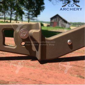 "CD Archery's WF19 Stalker riser, inspired by the WF25 design, perfect for short-draw archers. Features built-in shelf rest, rest mount, and Berger Hole for bolt-on rest. Available in six striking colors."