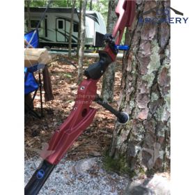 "CD Archery's WF25 Xtreme, a 25” Barebow ILF Recurve Riser with a sleek design. Includes custom weight system, built-in elevated rest, and compatible with ILF limbs. Made in the U.S.A."